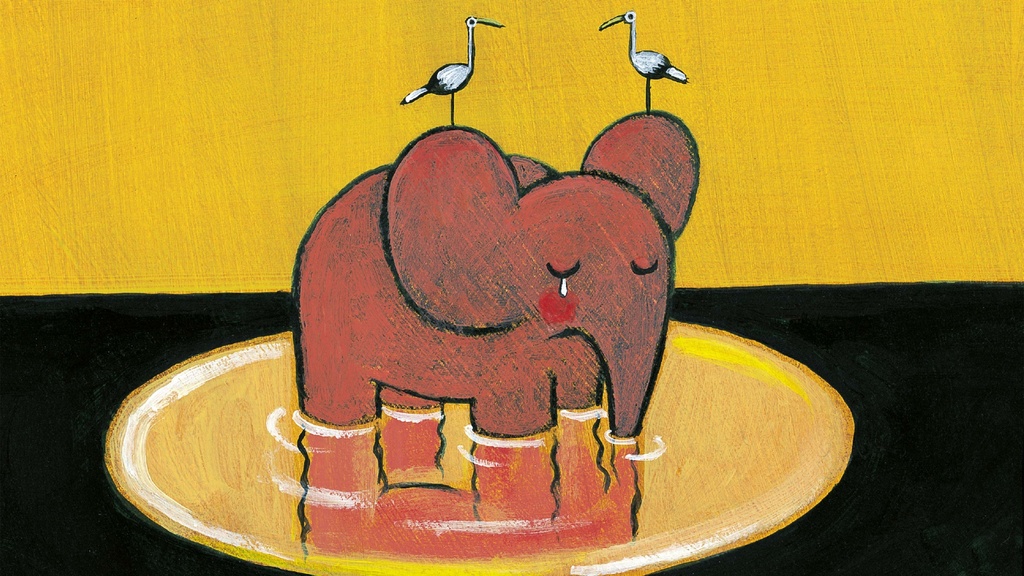 WIE DER KLEINE ROSA ELEFANT EINMAL SEHR TRAURIG WAR UND WIE ES IHM WIEDER GUT GING